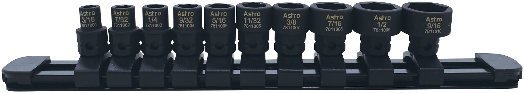 10-Piece 1/4″ Drive Low Profile Nano Impact Sockets – SAE