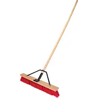 Push Broom with Braced Handle, 24", Medium, PVC Bristles