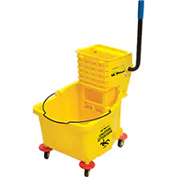 Mop Bucket and Wringer, Side Press, 9.5 US Gal.(38 Quart), Yellow