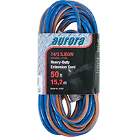 TPE-Rubber Extension Cord With Light Indicator, All-Weather, SJEOW, 14/3 AWG, 15 A, 50'